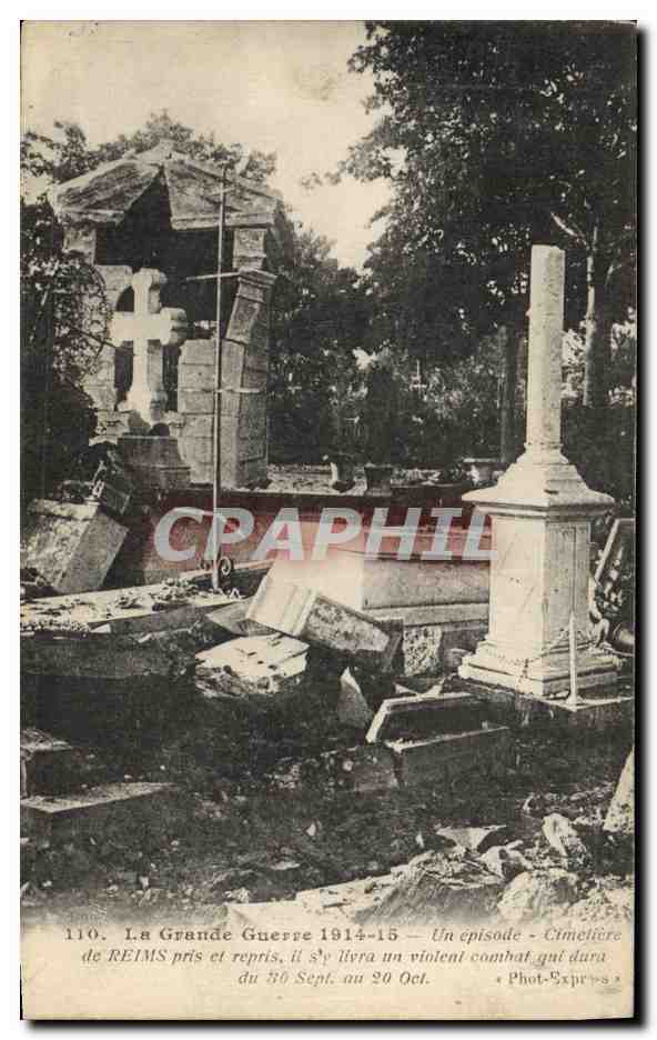 CPA Militaria La Grande Guerre 1914-15 Cimetiere de Reims 
