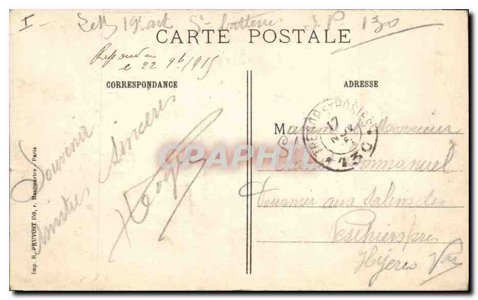 CPA Militaria La guerre 1914 15 Reims Marn Incendie et destruction de la merveilleuse Cathedrale  — Rückseite