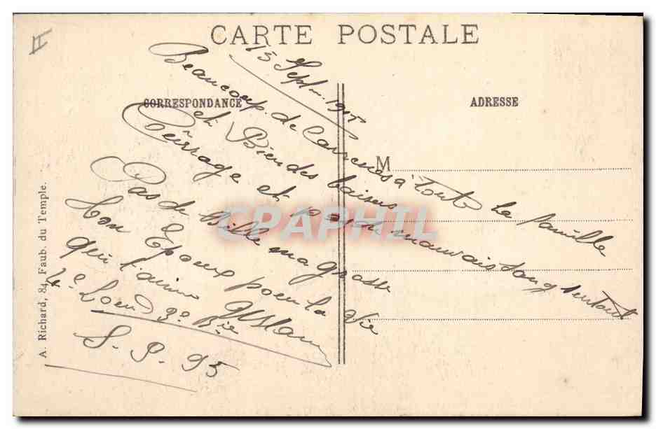 Carence (P.-de-C.) — Ruines de l'église (côté nord) — A. R., Viné Paris n° 569 — Verso