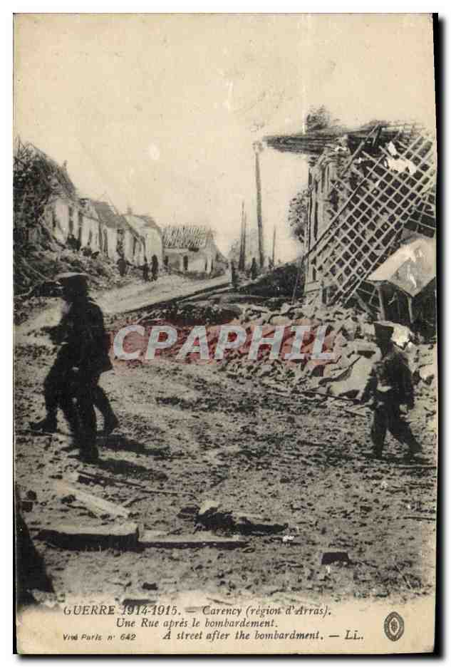 Carence (région d'Arras) — Une Rue après le bombardement — Vivid Paris n° 642