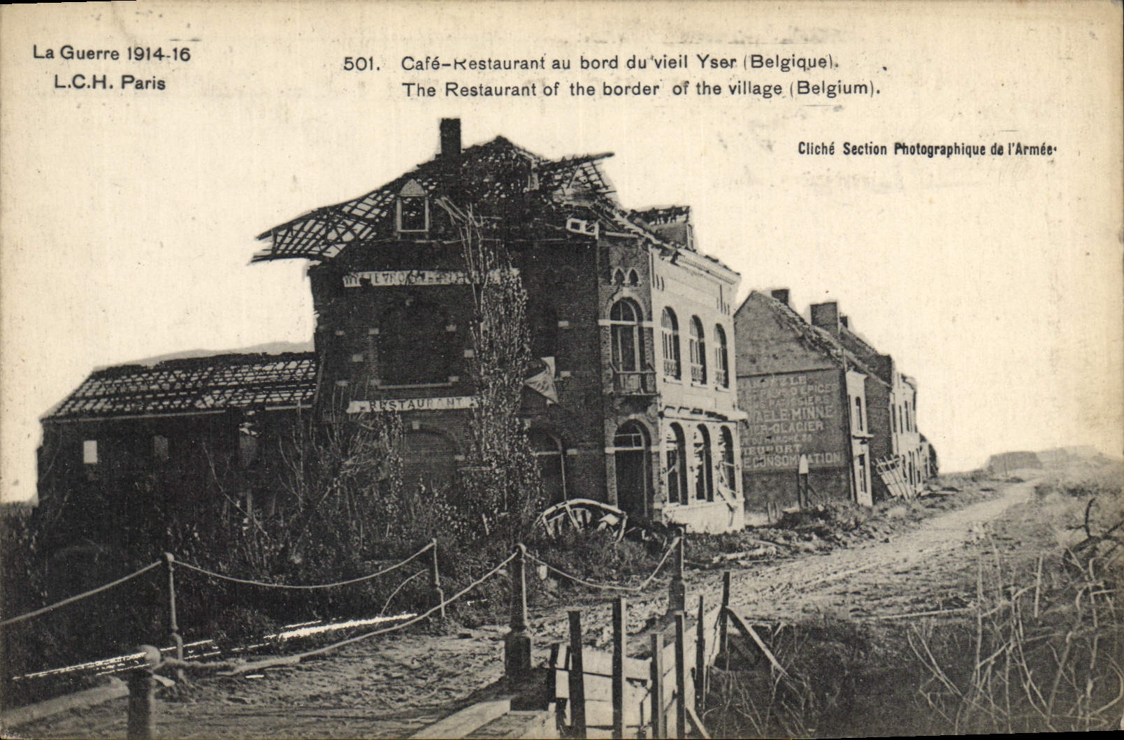 Café-Restaurant au bord du vieil Yser (Belgique) — 501 — Cliché Section Photographique de l'Armée