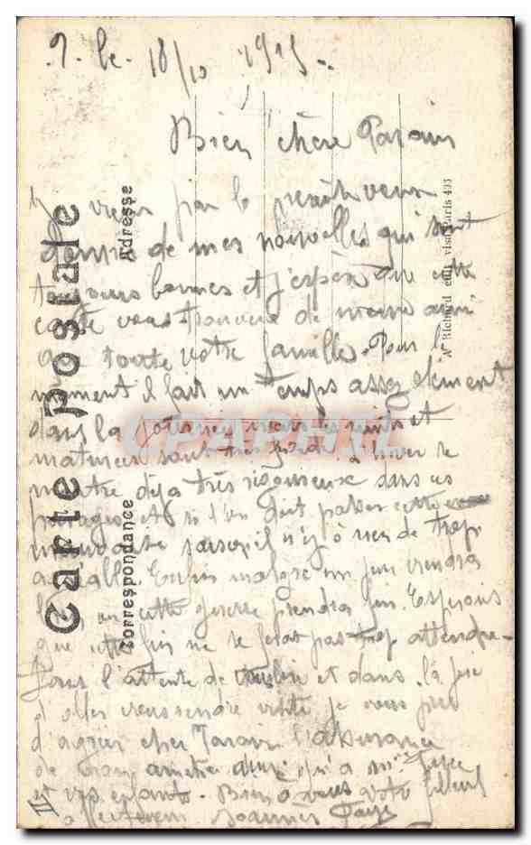 L'Alsace reconquise - L'Église d'Aspach-le-Haut bombardée par les Allemands — A.R. n°406 — Verso