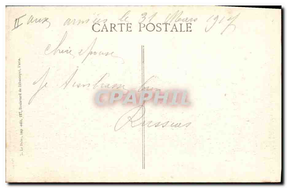 HuiRON — La Grande-Rue incendiée le 7 Septembre 1914 — Édition EID, série 39 — Verso