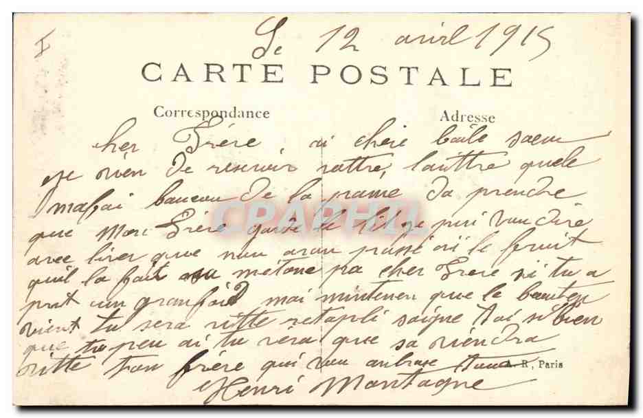 Aspects d'une ferme incendiée et détruite aux environs de PERONNE — A.R. n°184 — Verso