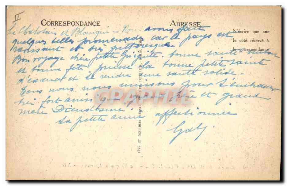 CPA Folklore Route de Morlaix a Carantec la Vasque de Lysireur  — Verso