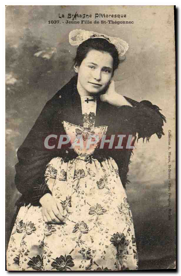 CPA Folklore La Bretagne Pittoresque jeune fille de St Thegonnec 