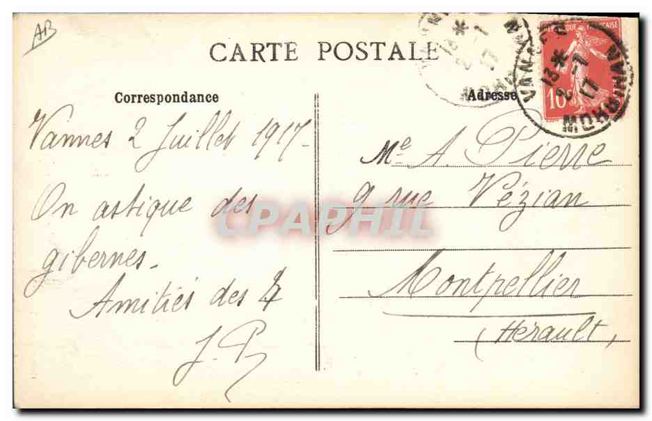 CPA Folklore Une Hennebontaise  — Verso