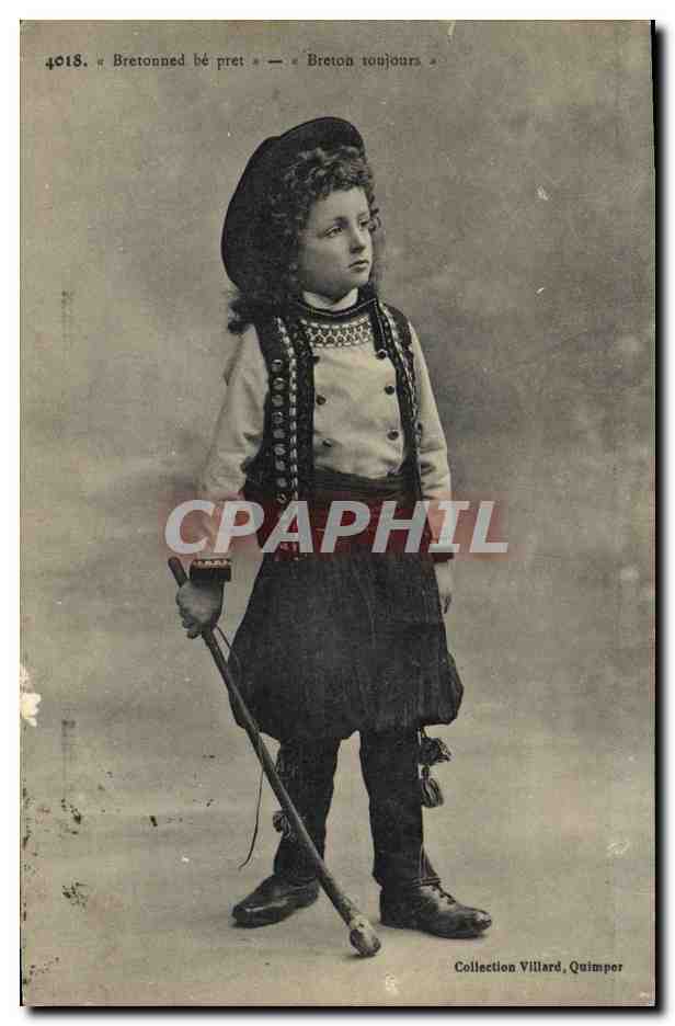 CPA Folklore Bretonned be pret Breton toujours 