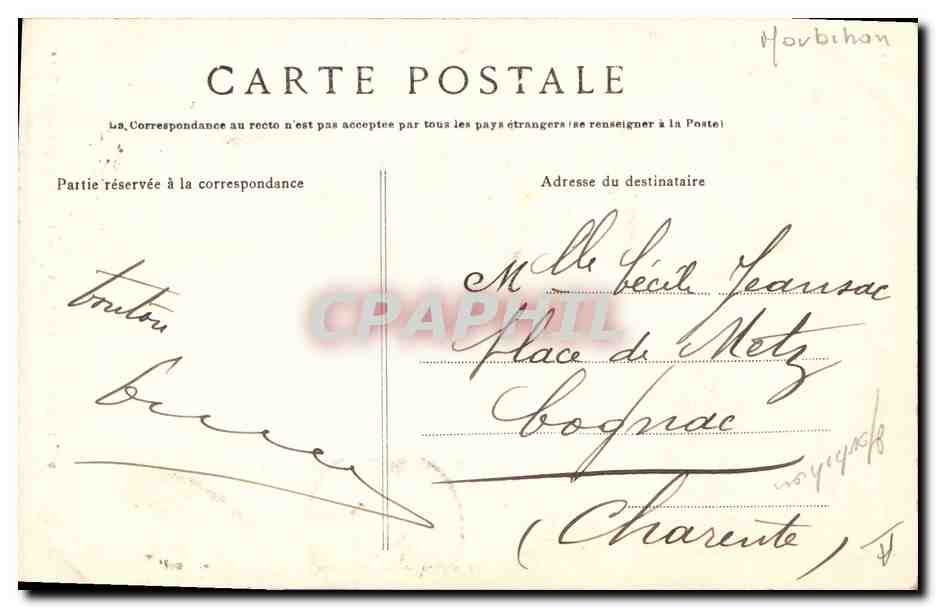 CPA Folklore Fileuse de Pontivy Etude des Coiffes de bretagne  — Verso