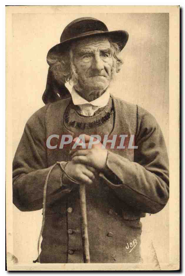 CPA Folklore Nos vieux de Bretagne Vieillard de Mahalon Pont Croix Confort Etude de type