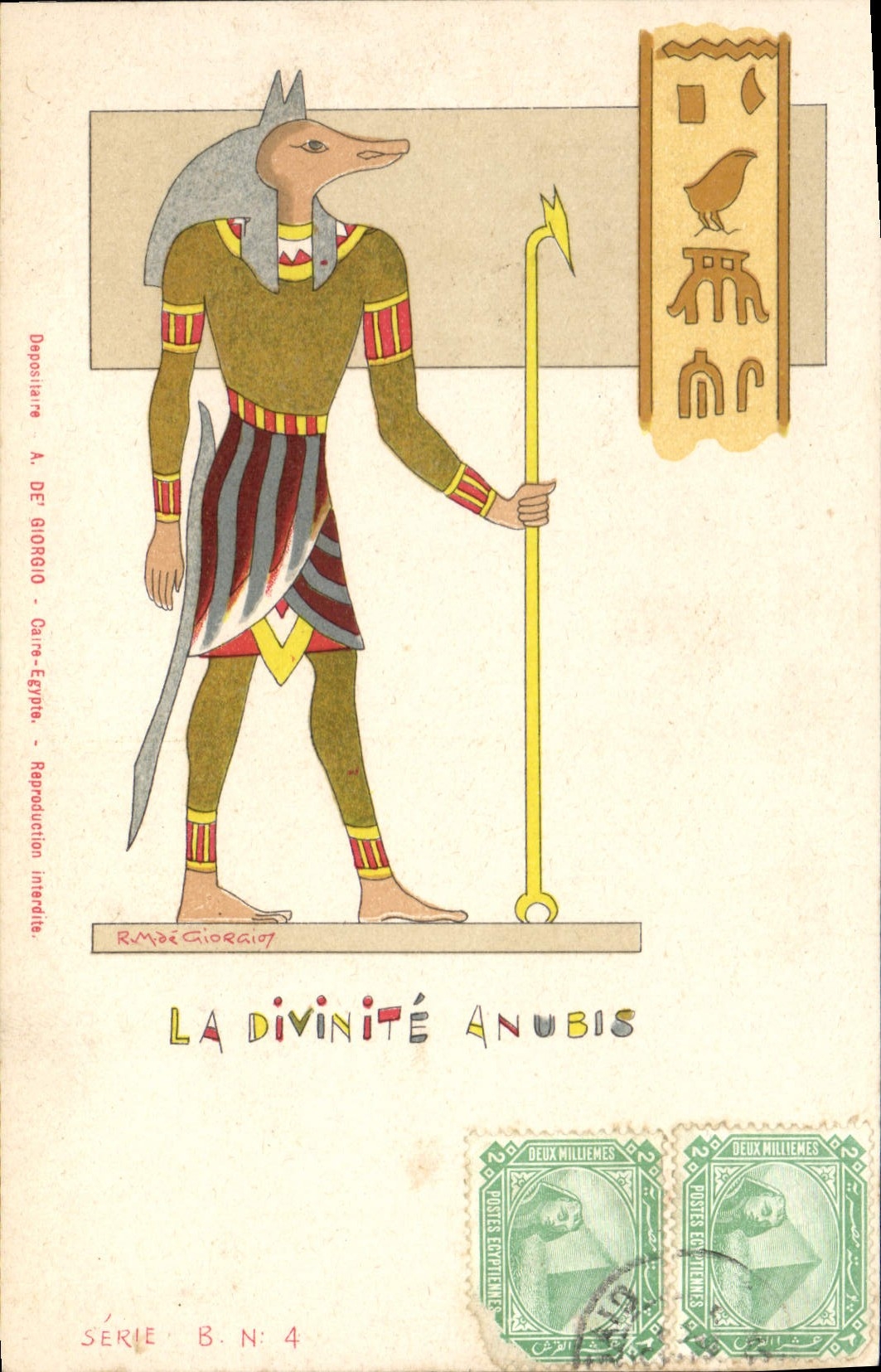 CPA Egypte Egypt La Divinite Anubis 