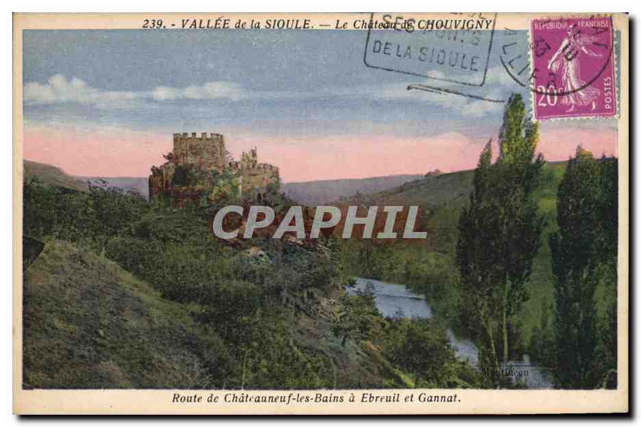 CPA Route de Chateauneuf les Bains a Ebreuil et Gannat 