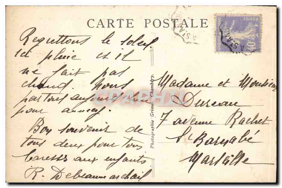 CPA Aiguebelette Ruines du chateau feodal XI siecle  — Verso