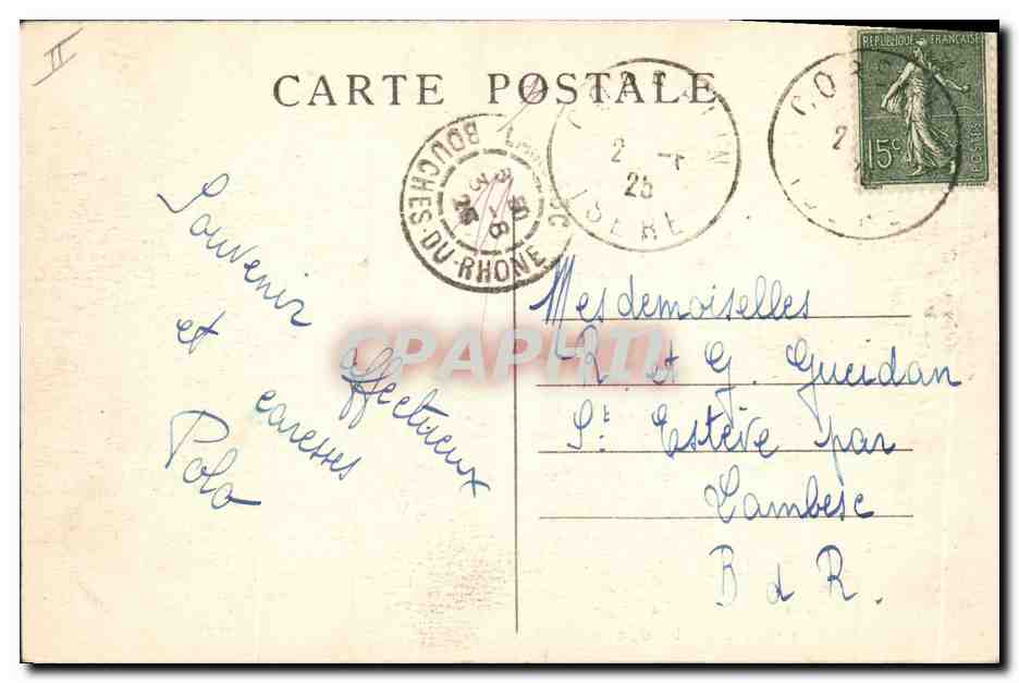 CPA Corbelin les Combes la Grotte  — Rückseite