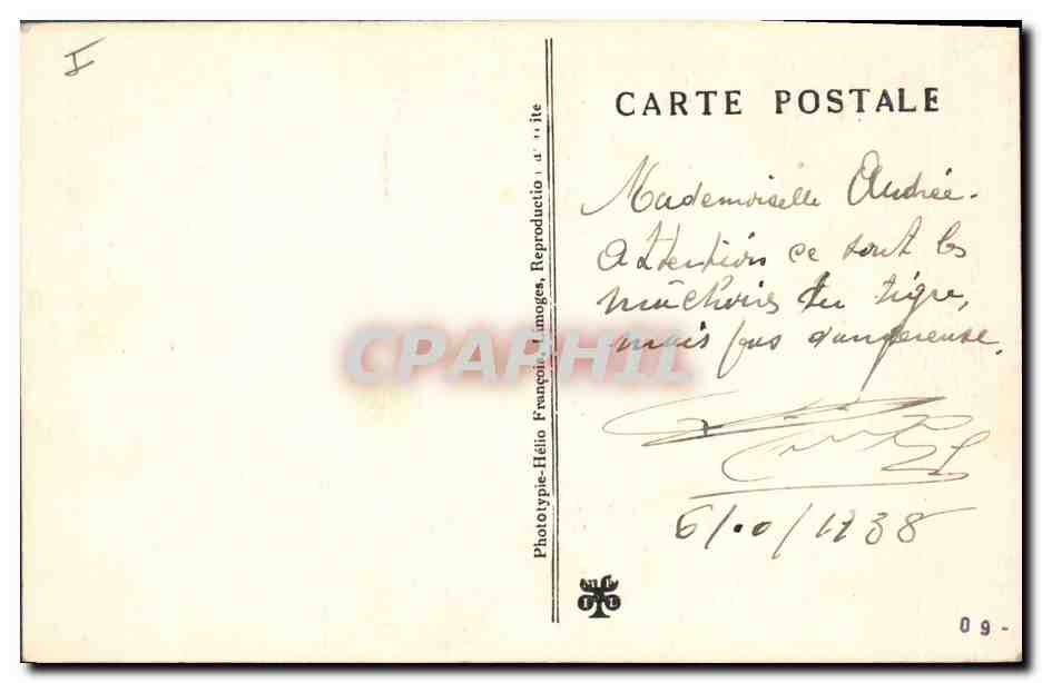 CPA L'aven Armand dans la foret Vierge la Machoire du Tigre  — Rückseite