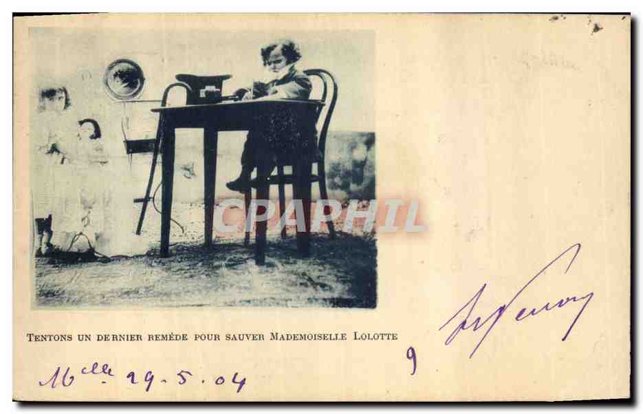 Enfant à table — scène de soin — éditeur inconnu, n°9