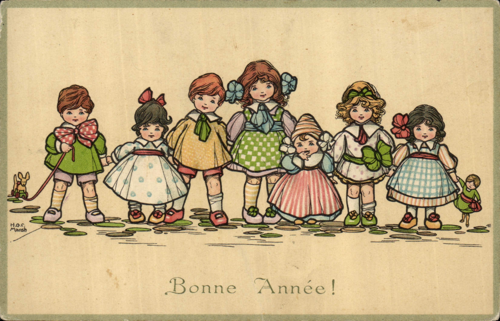 Enfants en tenue d'époque — Bonne Année ! — H.O.S. Marsh