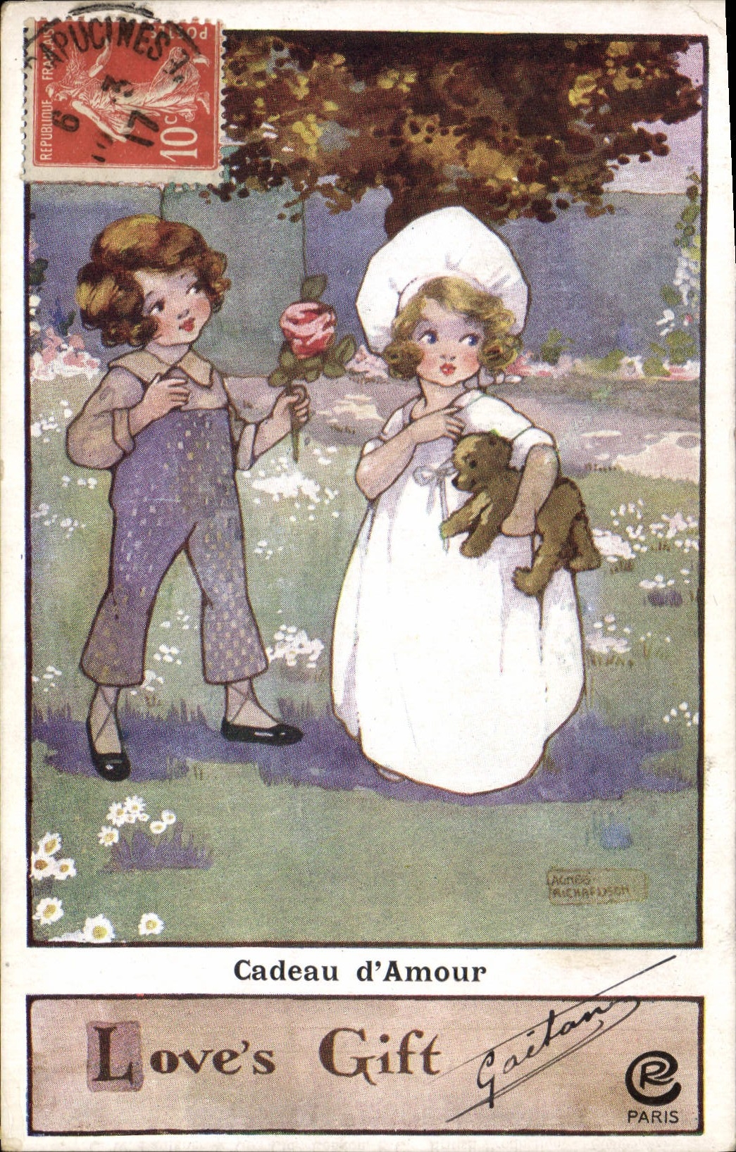 Enfants jouant au jardin — Cadeau d'Amour — Gaitan, Paris