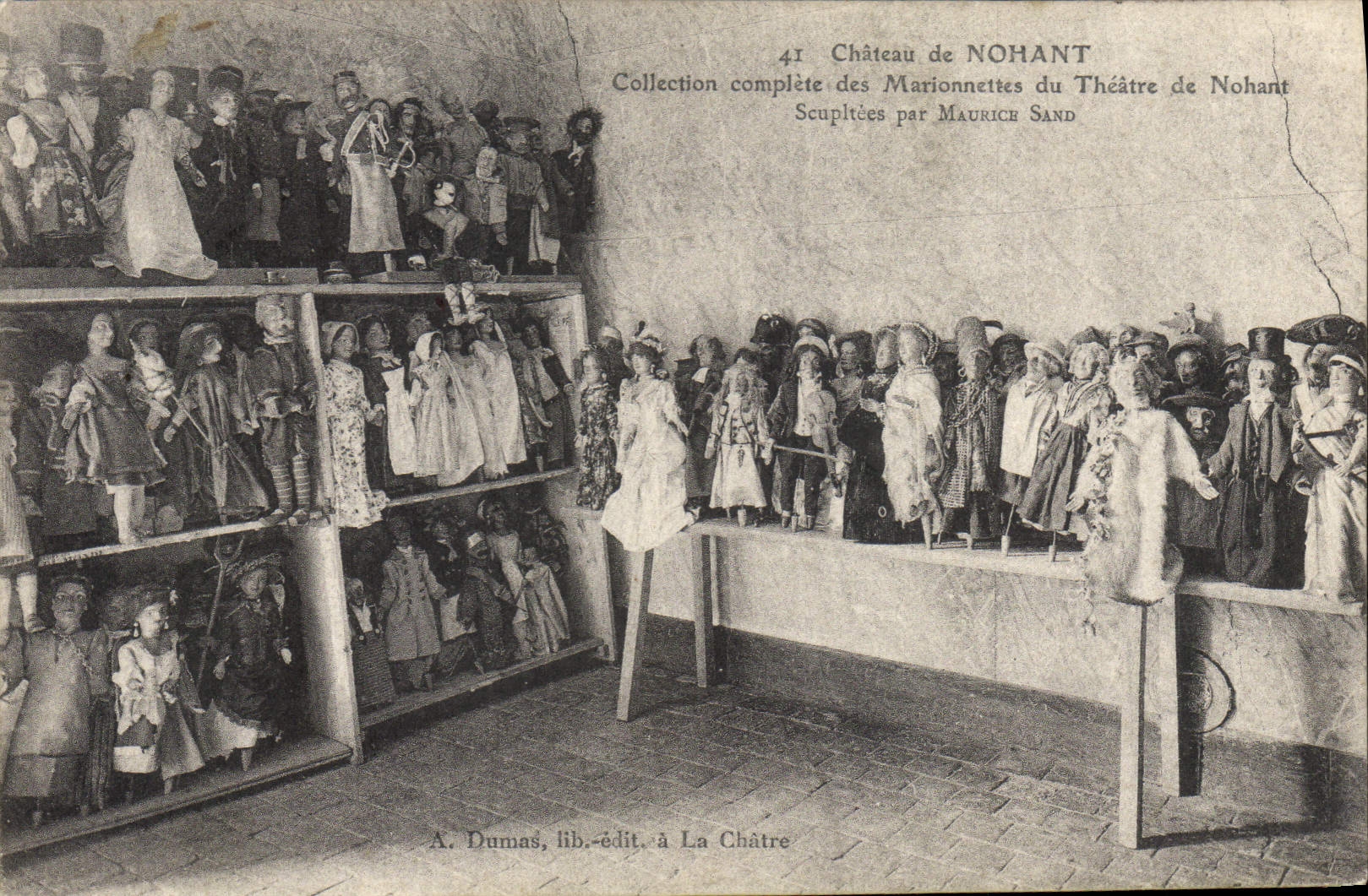 Schloss Nohant — Vollständige Sammlung der Marionetten des Nohant-Theaters — Geschnitzt von Maurice Sand — A. Dumas, Verlag in La Châtre