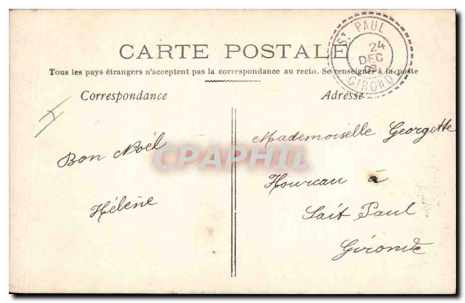 Enfants anges — scène de Noël — A-N PARIS n°803 — Rückseite