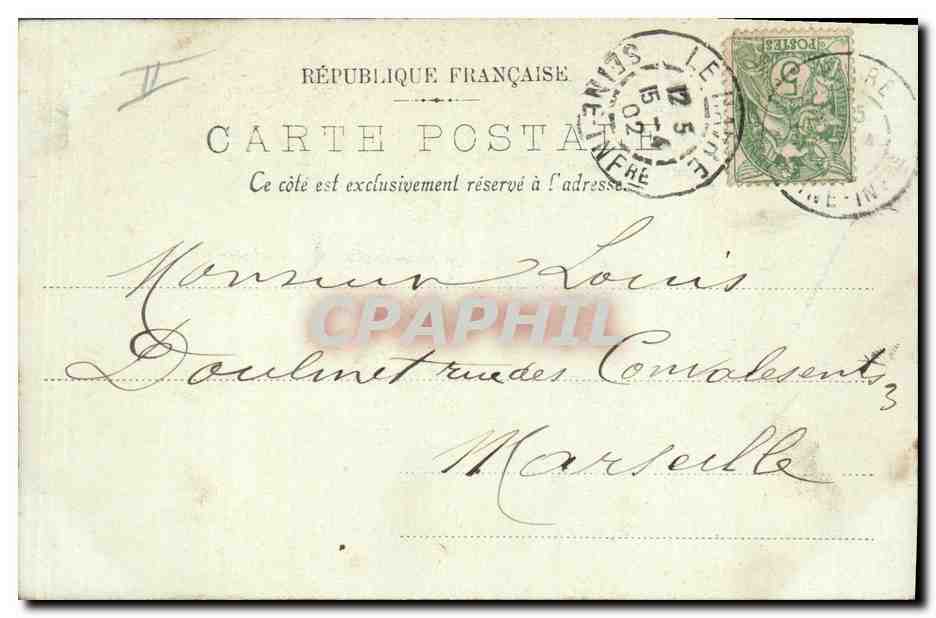 CPA Le Havre Palais de Justice et le Boulevard de Strasbourg Tramway — Verso