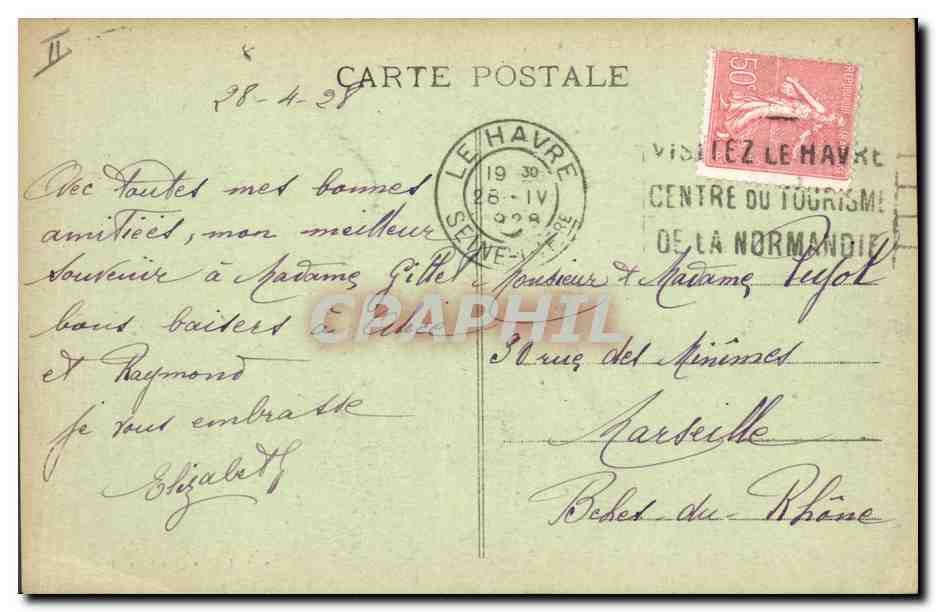 CPA Le Havre Le Palais de Justice  — Verso