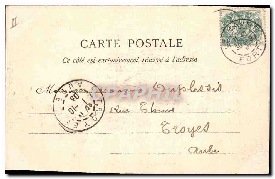 CPA Le Havre Palais de Justice Tramway  — Verso