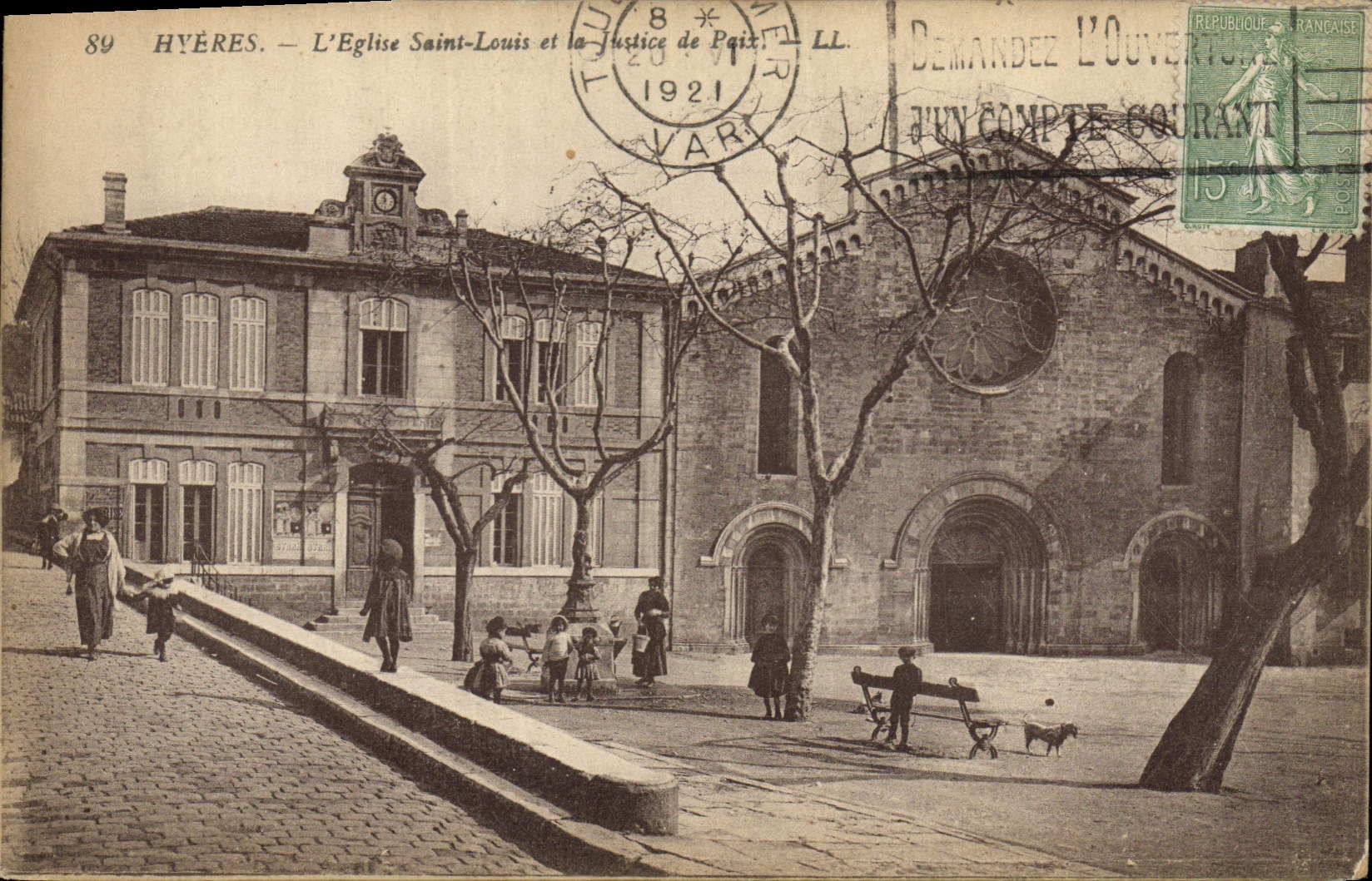 Hyères — L'Église Saint-Louis et la Justice de Paix — Éditeur inconnu, n° 89