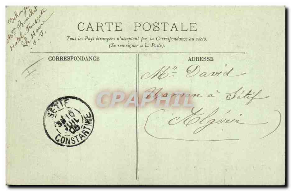 CPA Le Havre La Sous Prefecture Tramway — Verso