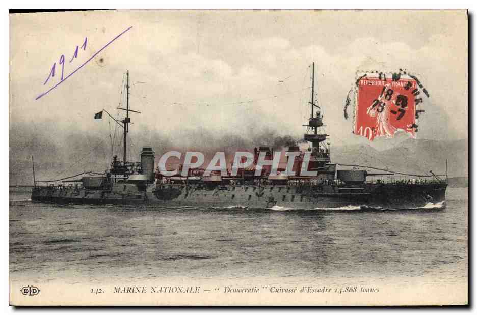 Marine Nationale — "Démocratique" — cuirassé d'escadre 14.868 tonnes — Éditeur BID n°142