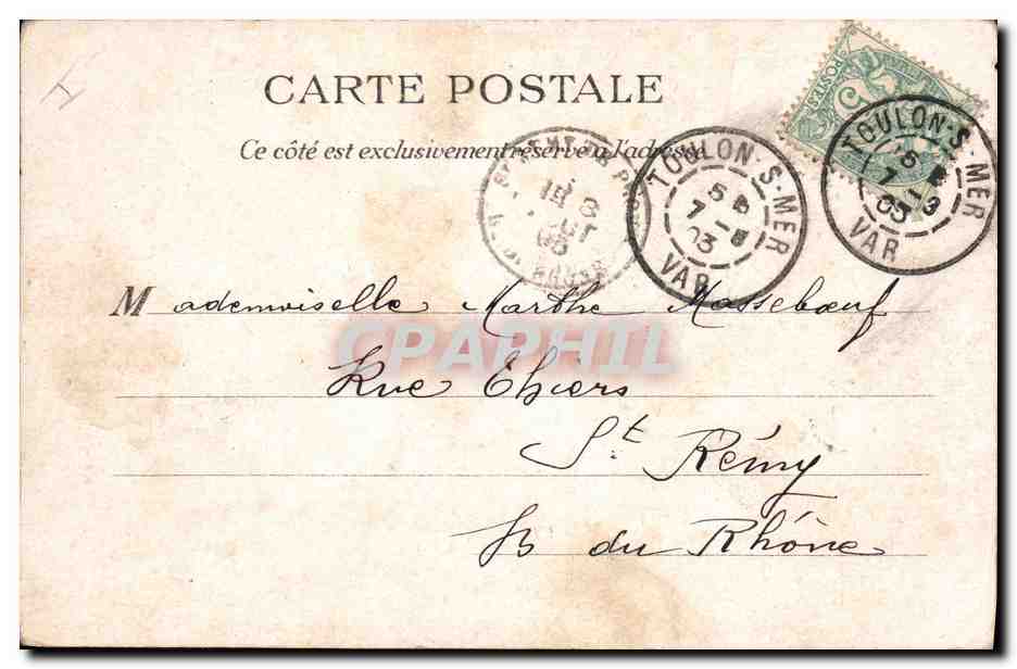 CPA Bateau de guerre L'aviso Torpilleur Dunois — Verso