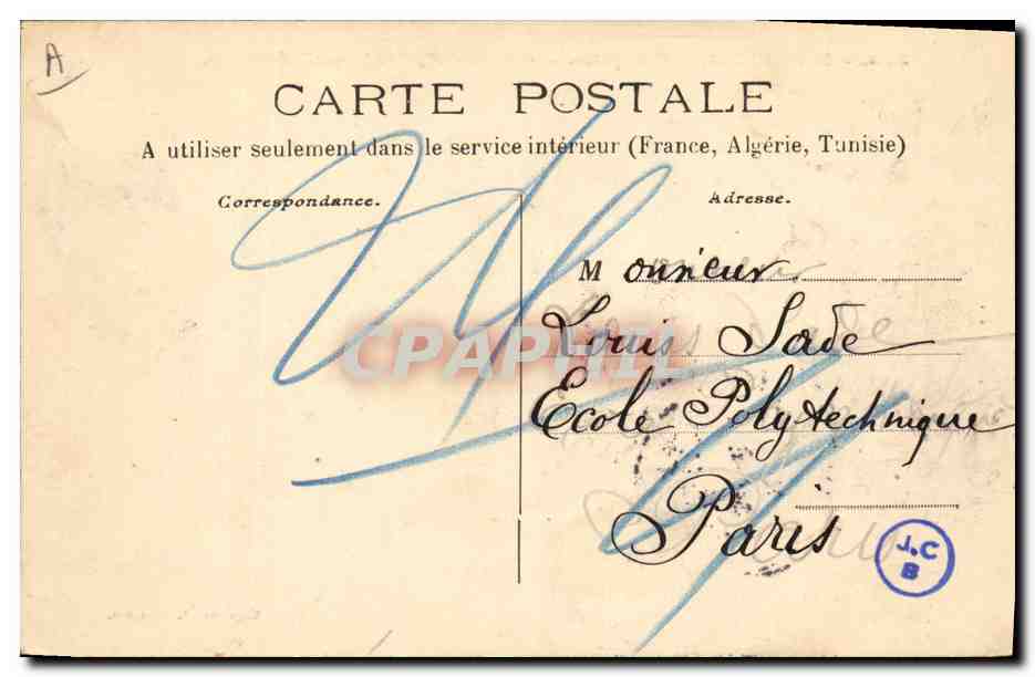 Kruiser D'Estaix — Franse Marine — P. Amard, nr. 330 — Achterkant