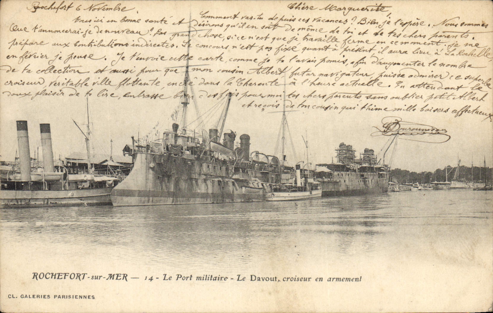 Rochefort-sur-Mer — Il porto militare — Il Davout, cacciatorpediniere in armamento — CL. GALERIES PARISIENNES