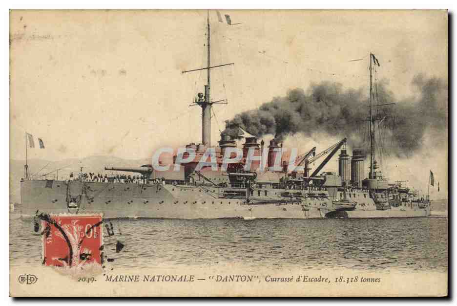 Marine Nationale — "DANTON", Cuirassé d'Escadre, 18.318 tonnes — Éditeur B.D. n°2049