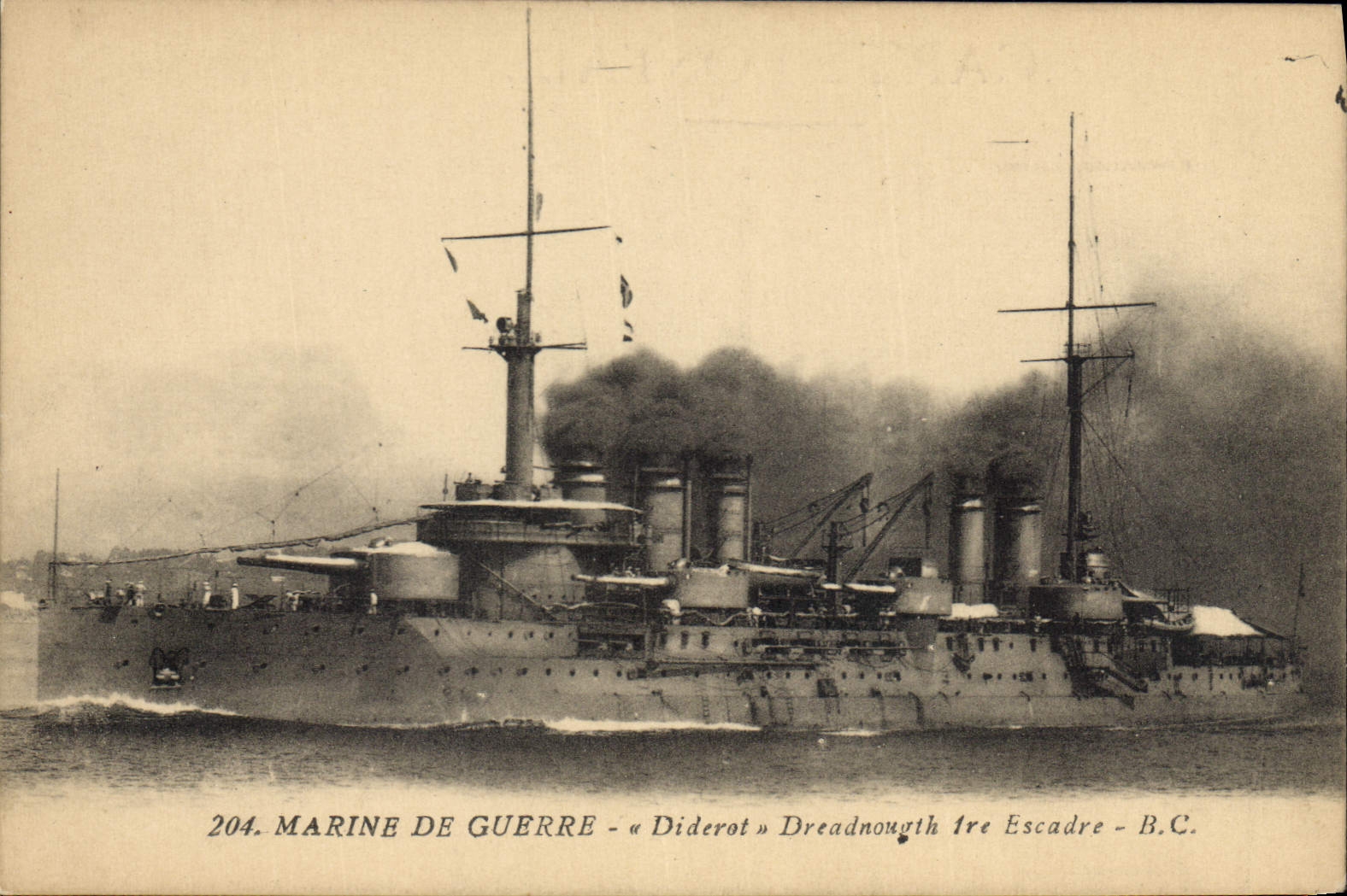 Bateau de guerre « Diderot » — 1re Escadre — B.C. — n°204