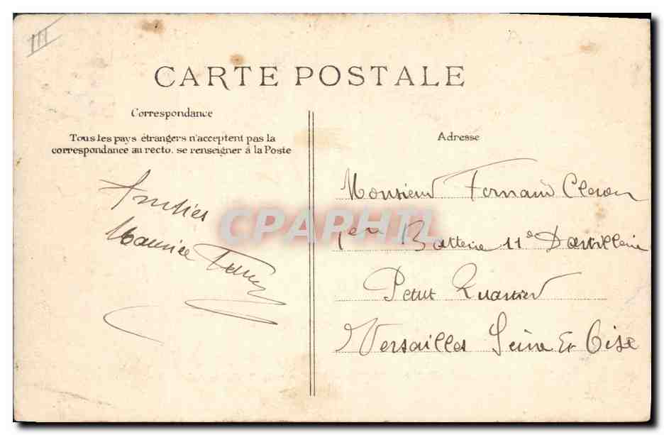 CPA Bateau de guerre Democratie Cuirasse d'escadre — Verso