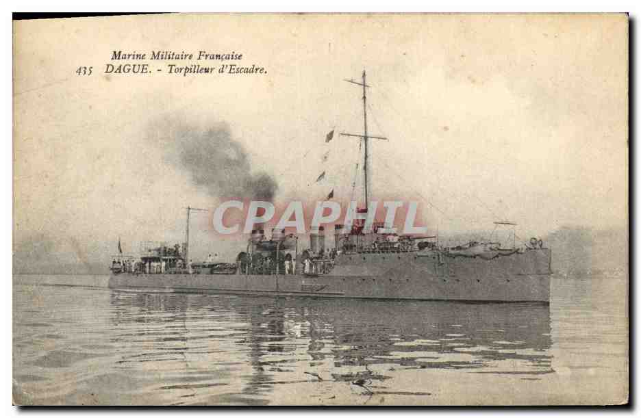 CPA Bateau de guerre Dague Torpilleur d'escadre