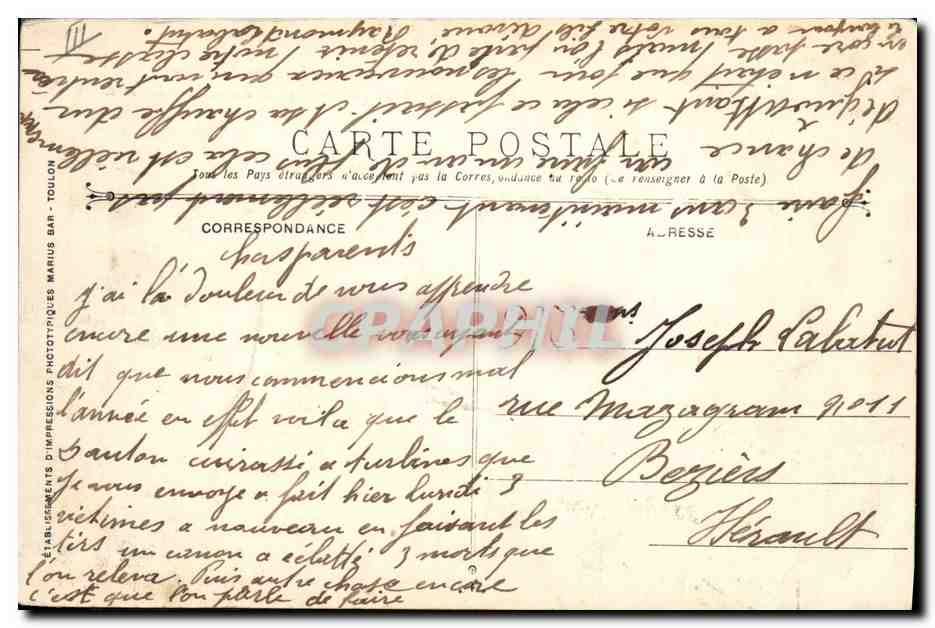 CPA Bateau de guerre Danton Cuirasse d'escadre a turbines — Verso