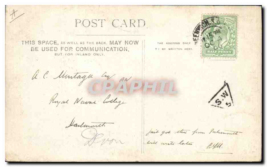 CPA Bateau de guerre HMS Dreadnought  — Verso