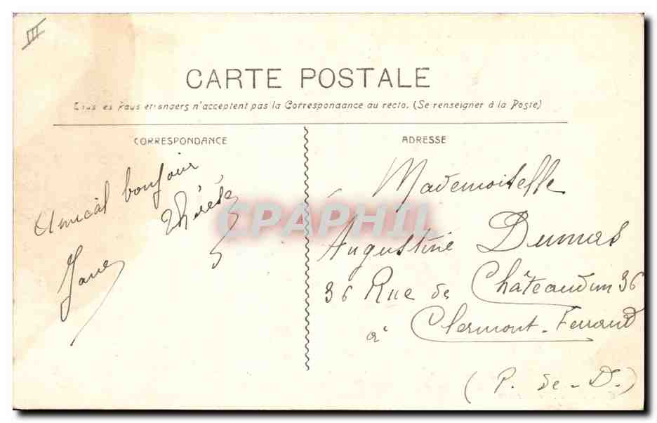 CPA Prefecture Montpellier — Verso