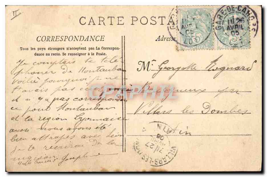 CPA Prefecture du Tarn et Garonne Montauban  — Verso