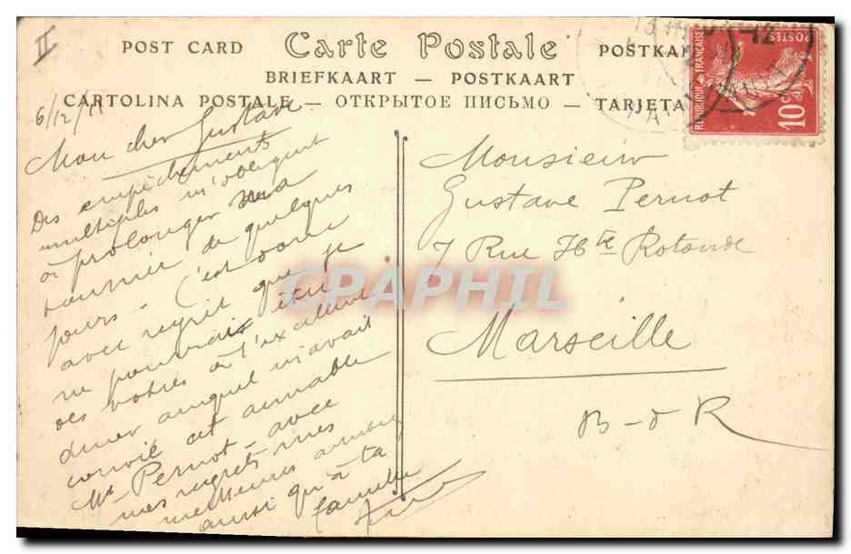 CPA Prefecture Montpellier — Verso