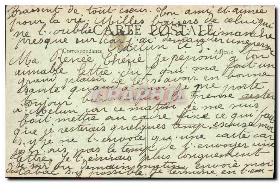 CPA Prefecture Melun — Verso