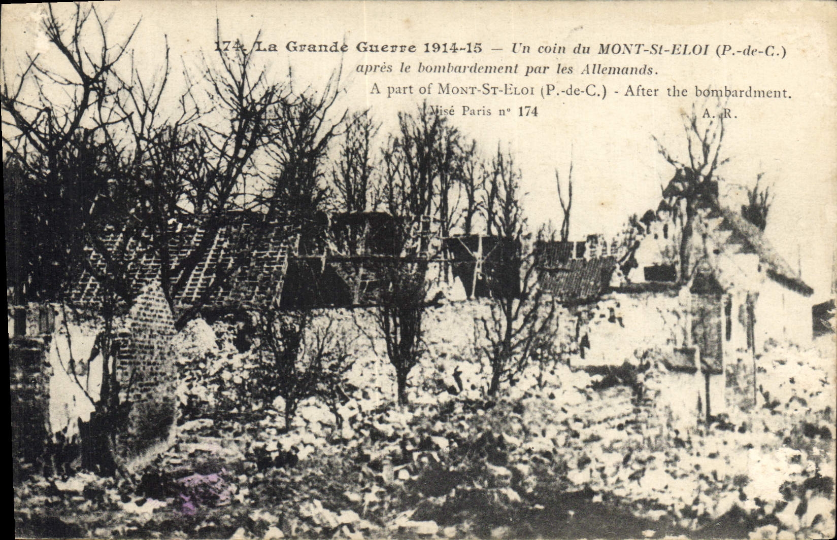 Mont-St-Éloi — Après le bombardement par les Allemands — Misé Paris n° 174