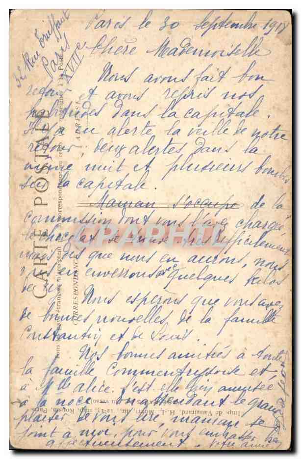 CPA Militaria Senlis Maisons detruites par les obus  — Rückseite