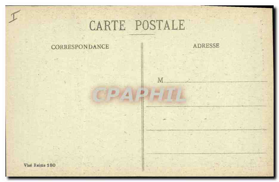 CPA Militaria Reims L'Hopital civil incendie par les Allemands — Rückseite