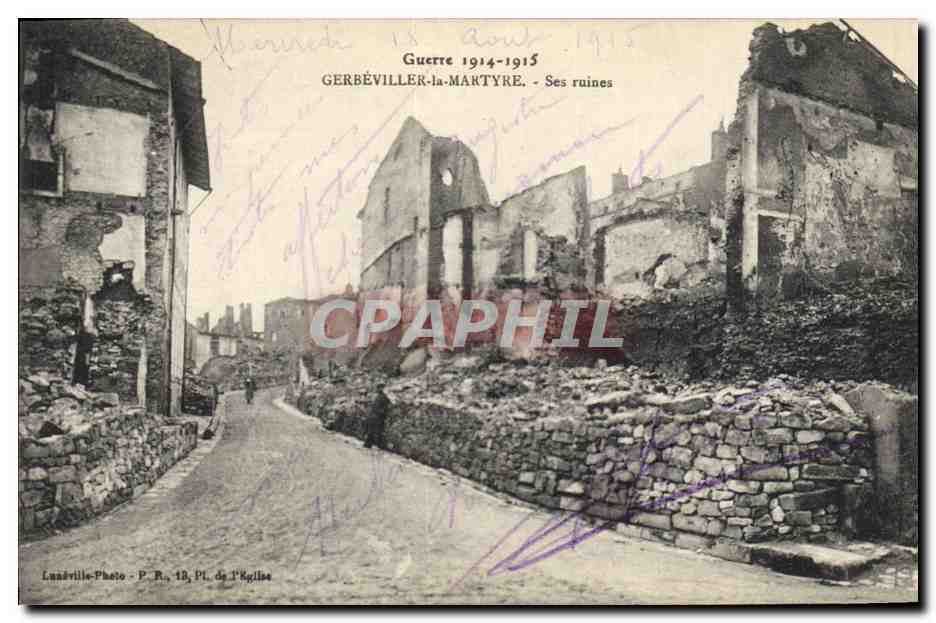 Gerbéviller-la-Martyre — Its Ruins — Lunéville-Photo, P. R., 18, Pl. de l'Église