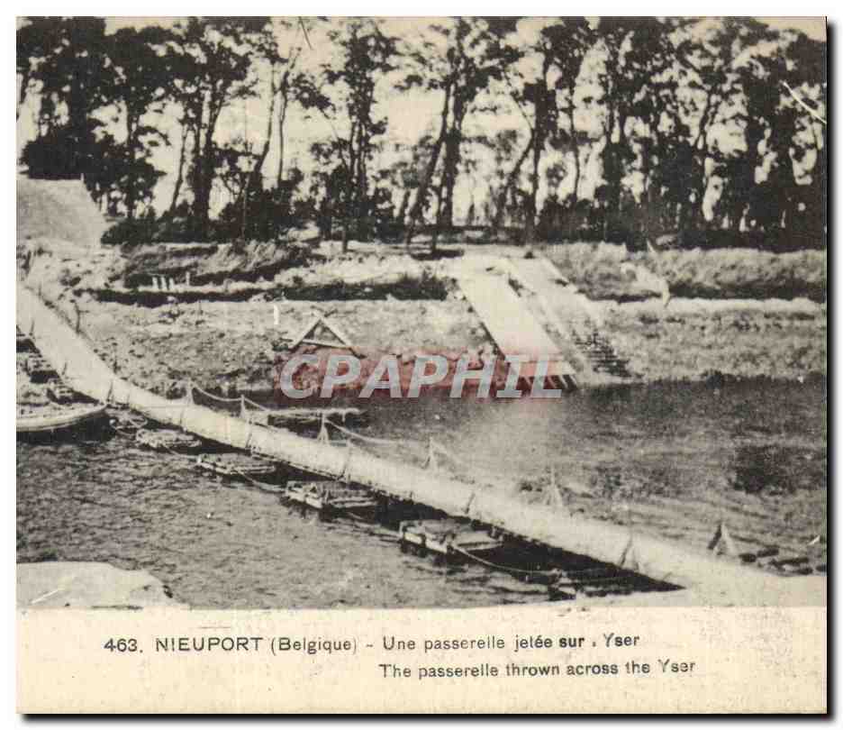 NIEUPOORT (Belgique) — Une passerelle jetée sur l'Yser — Phototypie Alary-Ruelle, n°463
