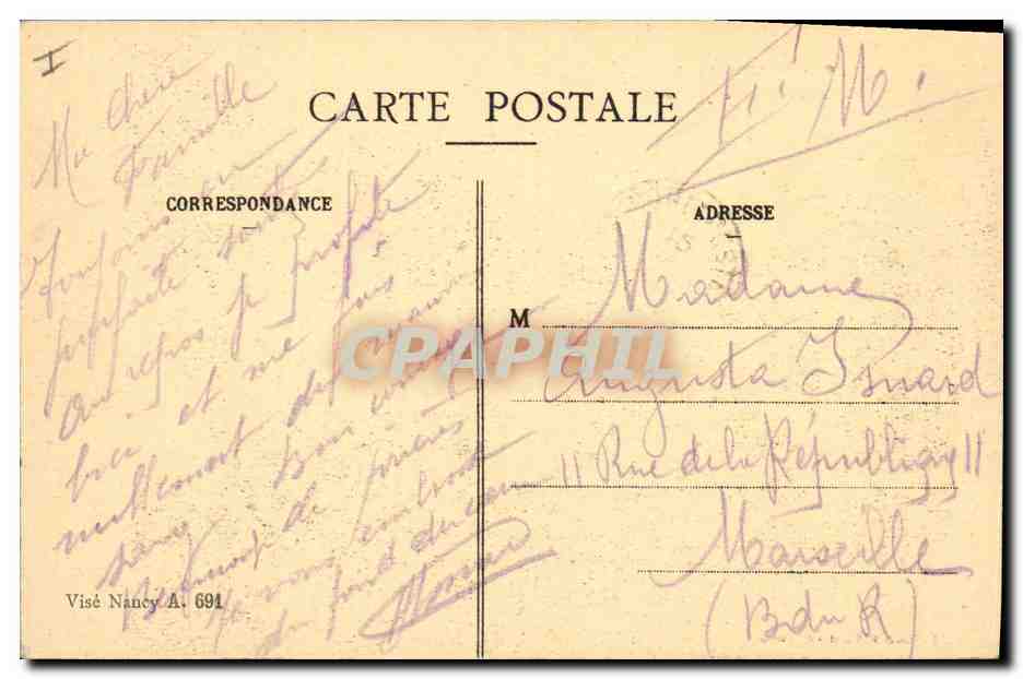 Gerbéviller in Ruins — War 1914-1915 — Visé Nancy A. 691 — Back