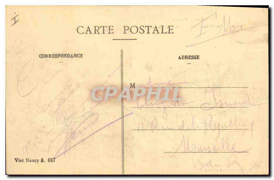 Gerbéviller - Rue Saint-Pierre — destructions de la Guerre 1914-1915 — Imprimeries Réunies de Nancy — Verso